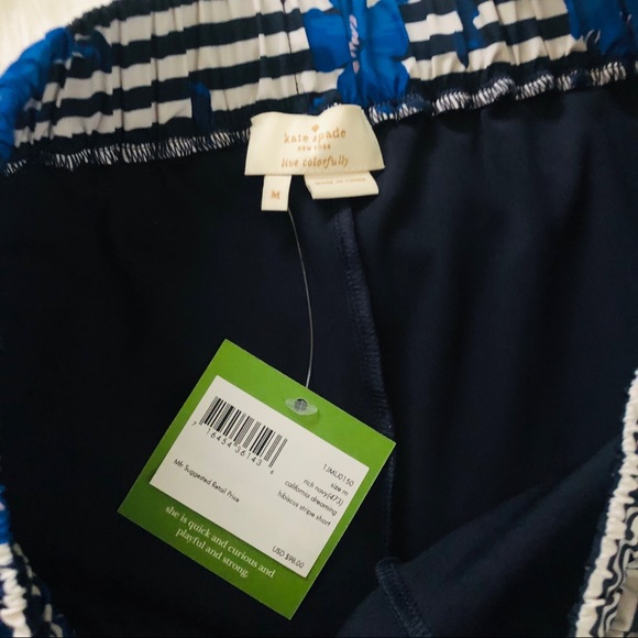 Kate Spade Hibiscus Stripe Active Shorts - Picture 3 of 6